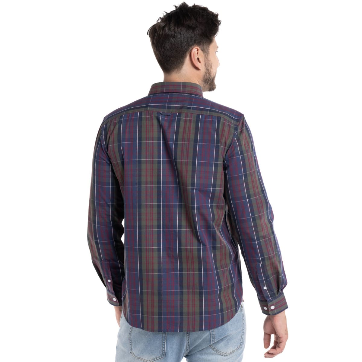 CAMISA A CUADROS PARA HOMBRE AZUL I5452N5772