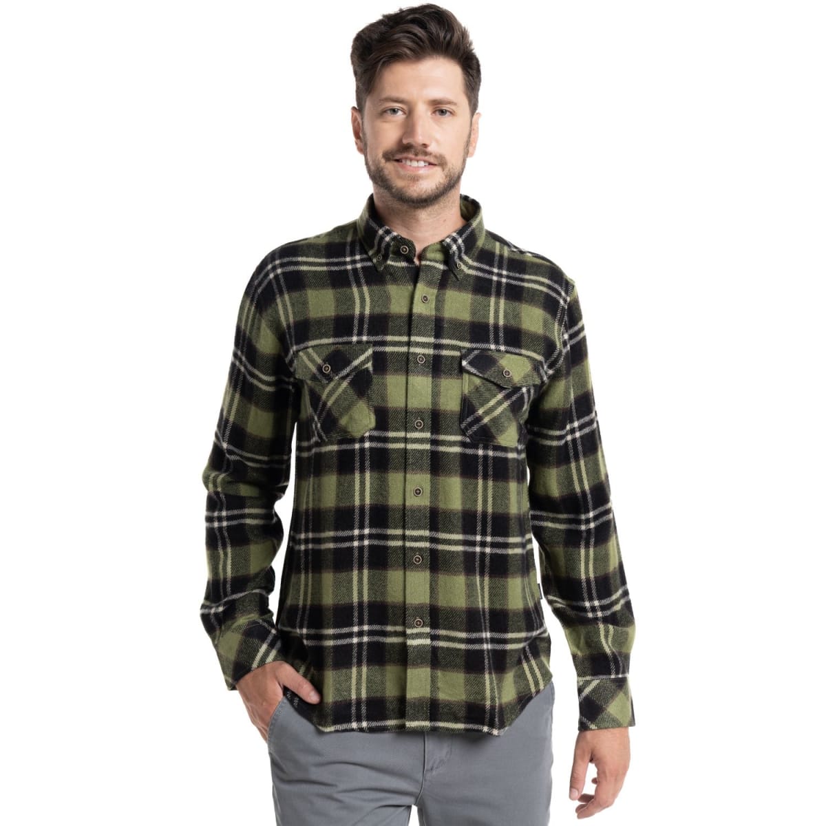 CAMISA LEÑADORA PARA HOMBRE VERDE I5701N5121