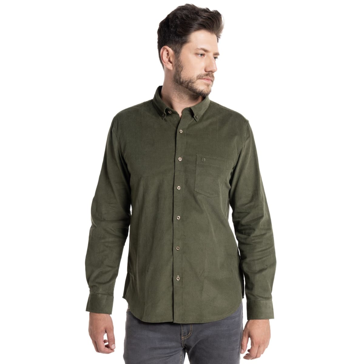 CAMISA COTELE PARA HOMBRE VERDE OSCURO I5960N0131