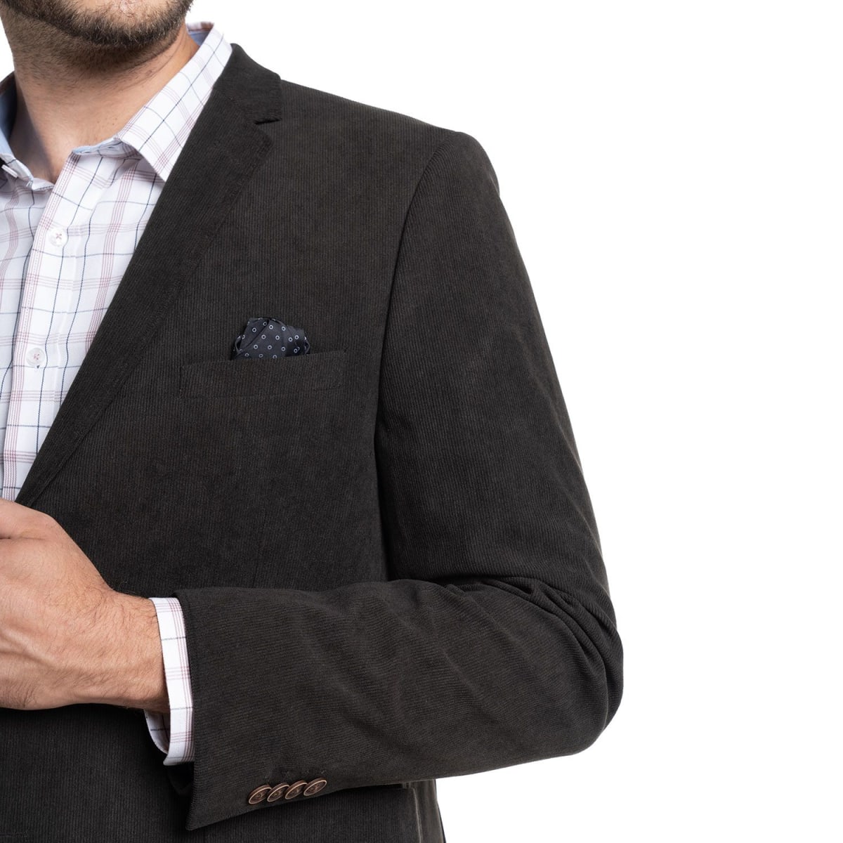 VESTÓN DE COTELÉ PARA HOMBRE OLIVA OSCURO I5100N0953