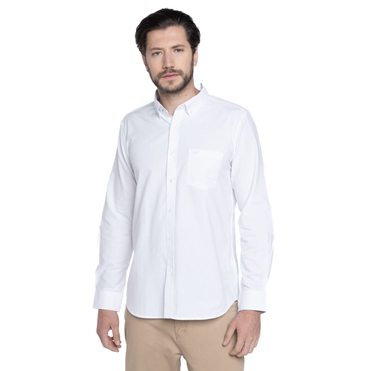 CAMISA MANGA LARGA HOMBRE OXFORD BLANCA LI017N0011