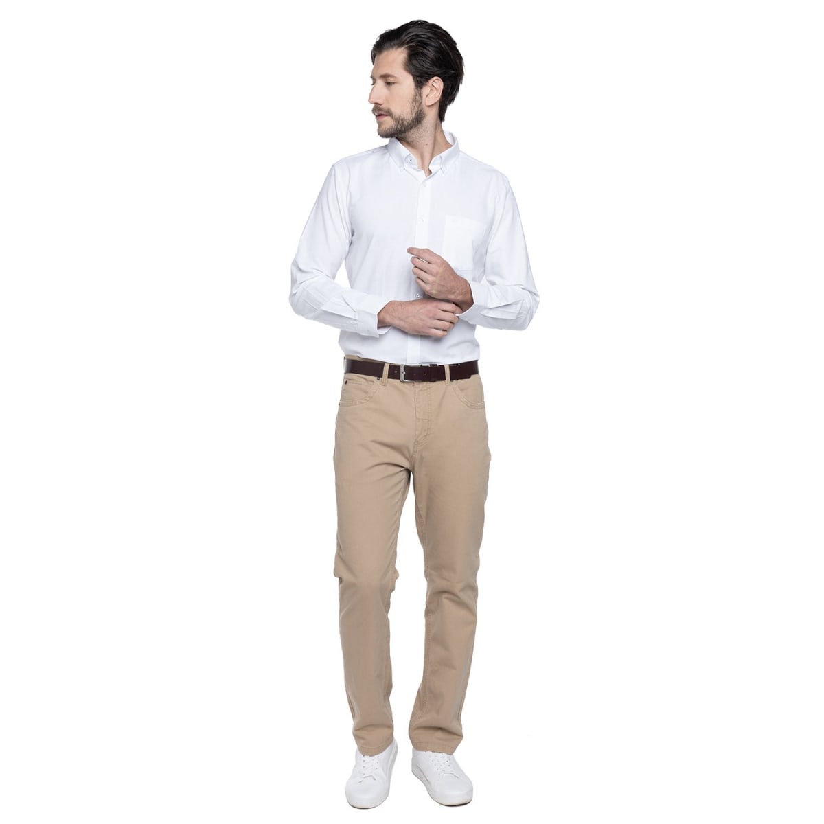 CAMISA MANGA LARGA HOMBRE OXFORD BLANCA LI017N0014
