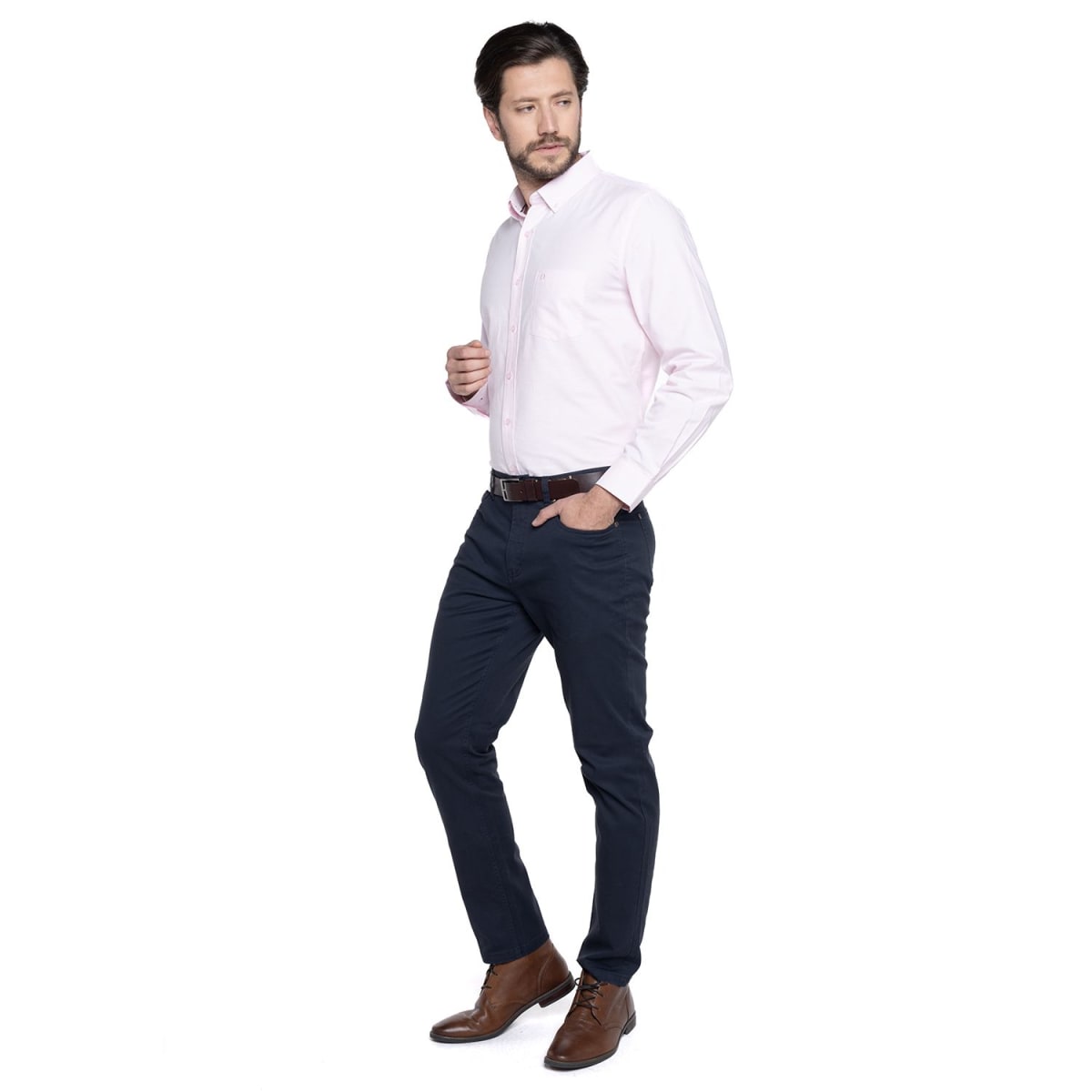 CAMISA MANGA LARGA HOMBRE OXFORD ROSADA LI017N0504