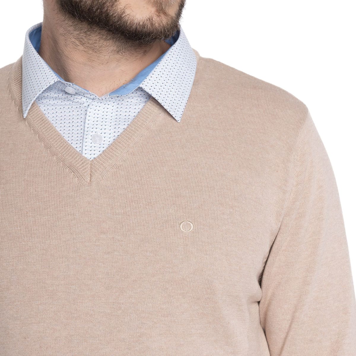 SWEATER CUELLO V PARA HOMBRE BEIGE LI000M0313