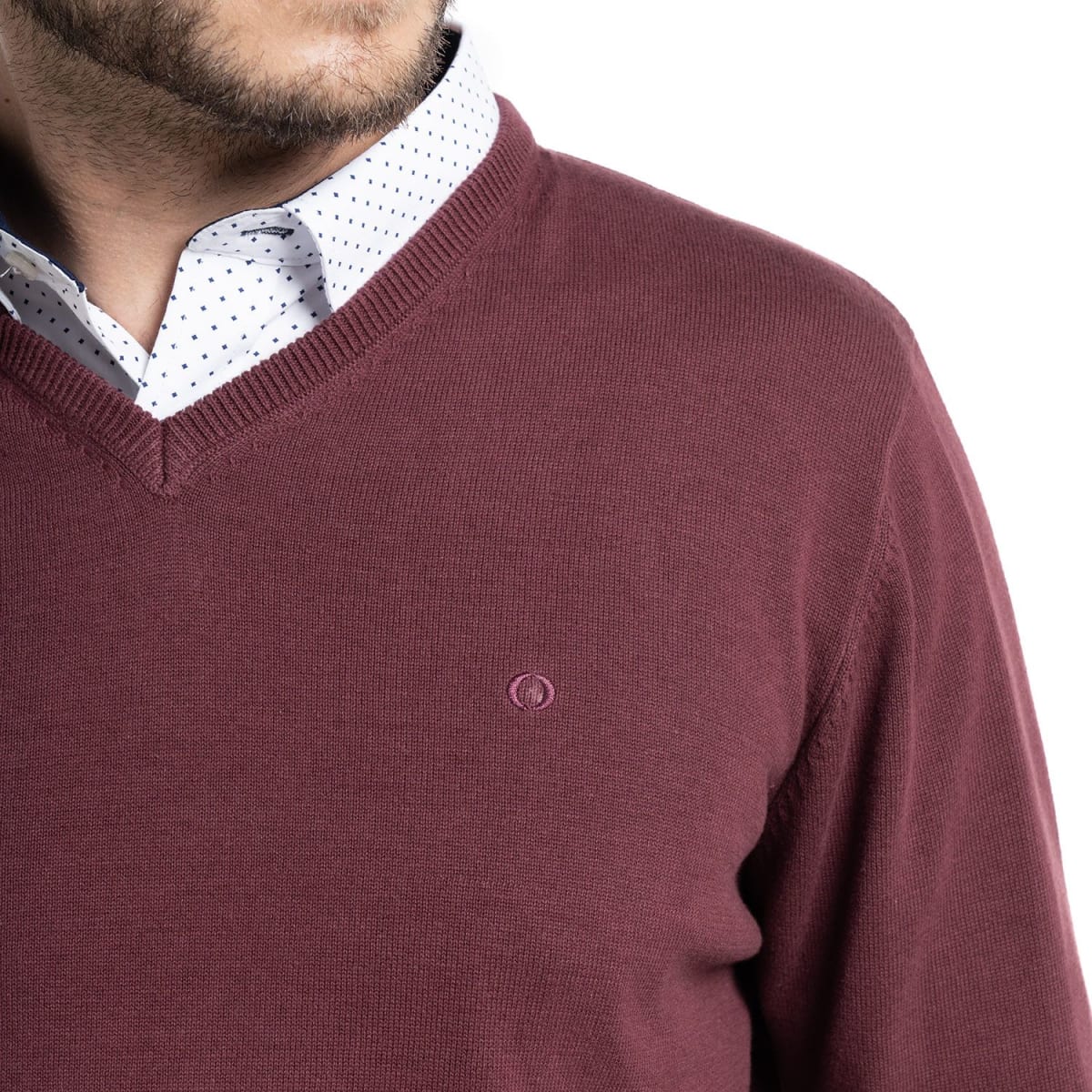 SWEATER CUELLO V PARA HOMBRE BURDEO LI000M0563