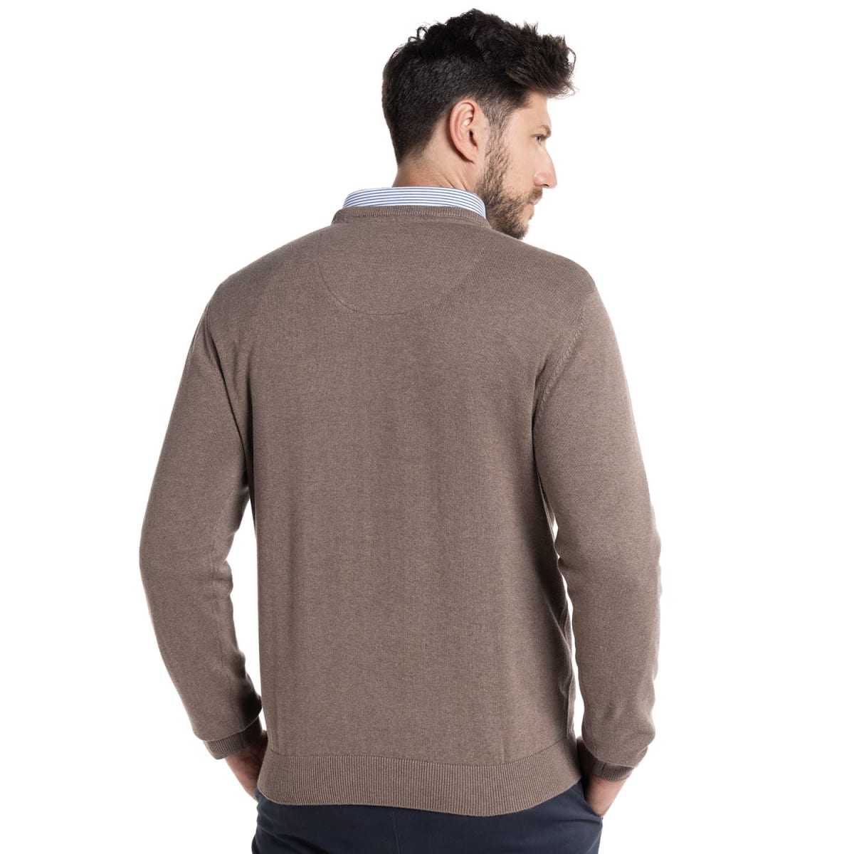 SWEATER CUELLO V PARA HOMBRE CAFE LI000M0332