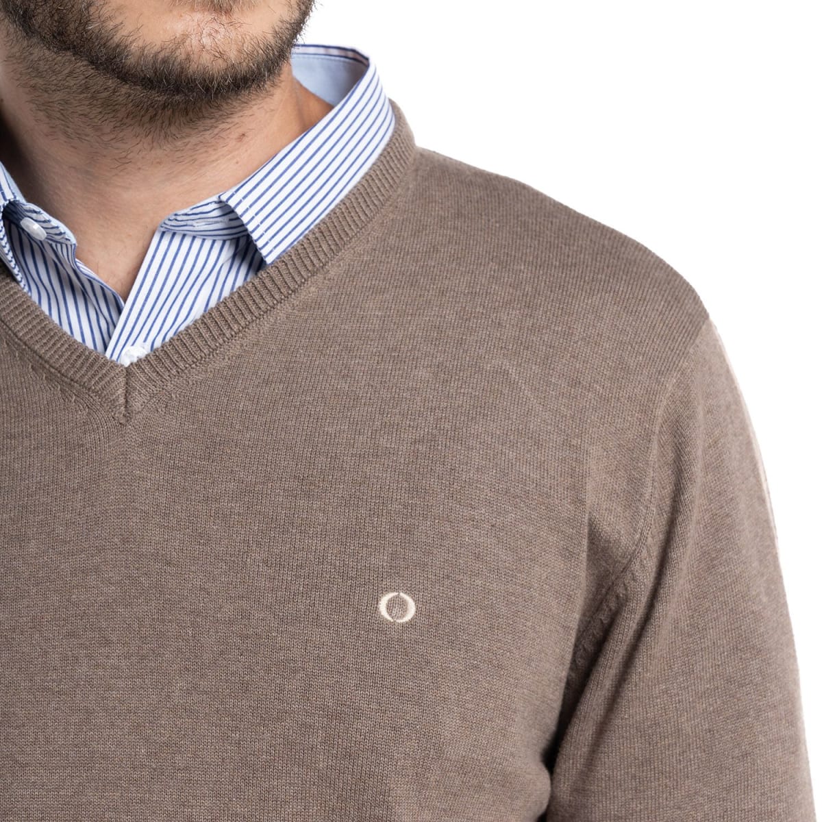 SWEATER CUELLO V PARA HOMBRE CAFE LI000M0333