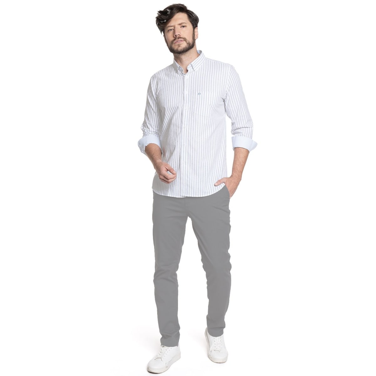 PANTALON BOLSILLO ARGENTINO PARA HOMBRE GRIS CLARO LI070N0024