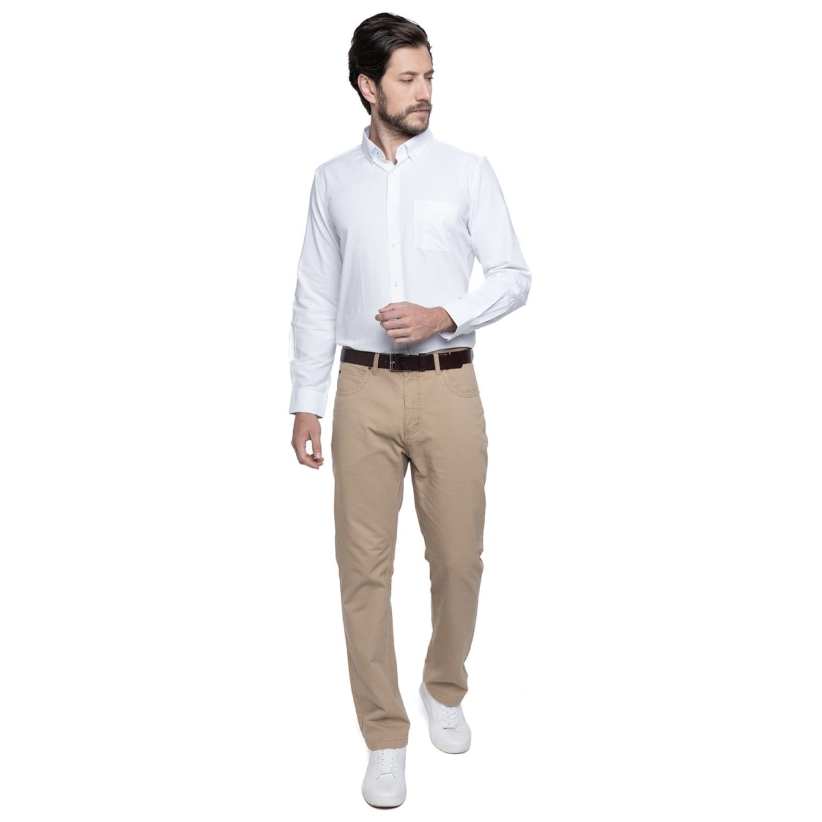 PANTALON 5 BOLSILLOS REGULAR PARA HOMBRE BEIGE LI734N0354