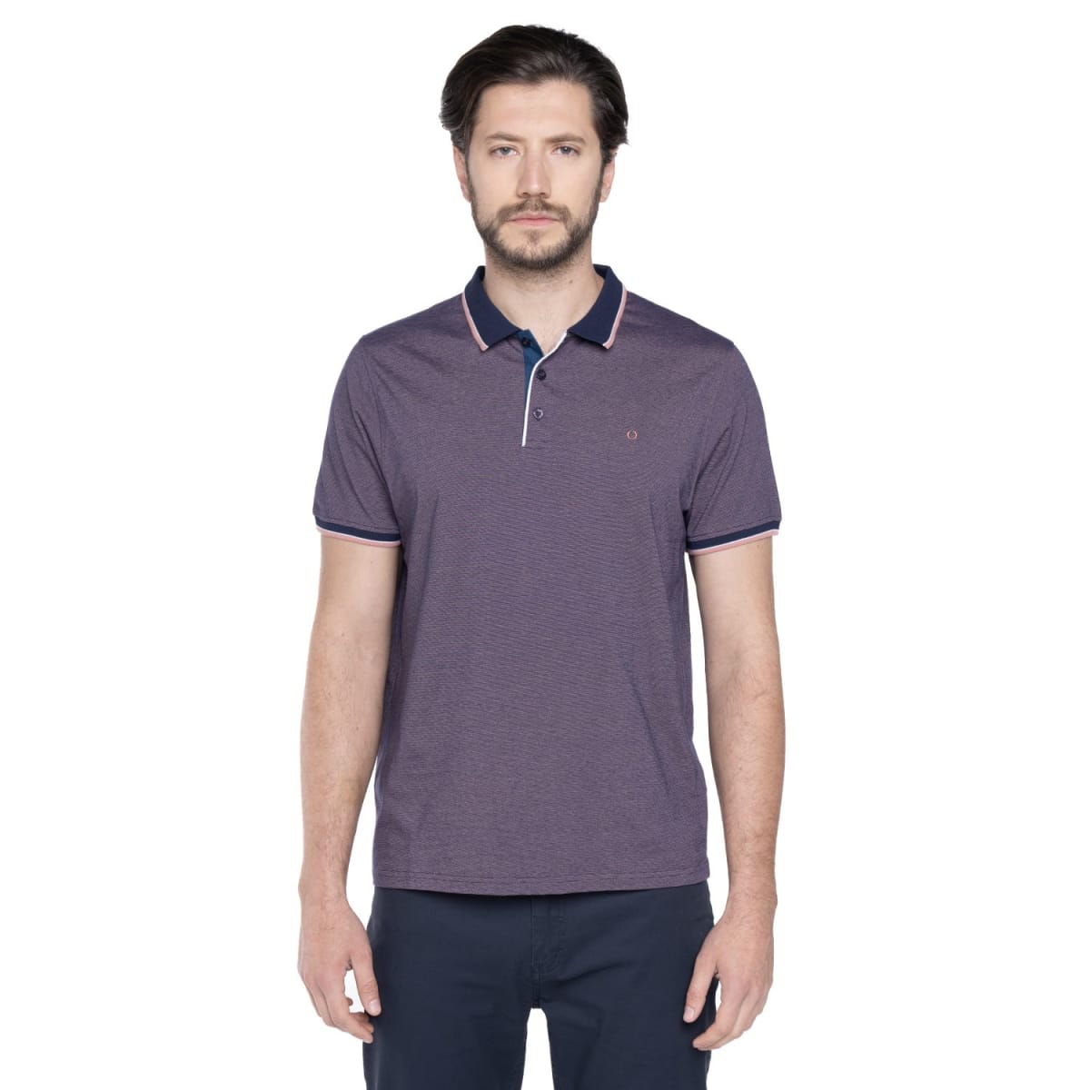 POLERA POLO MANGA CORTA HOMBRE ROSADO OSCURO V5110N0521