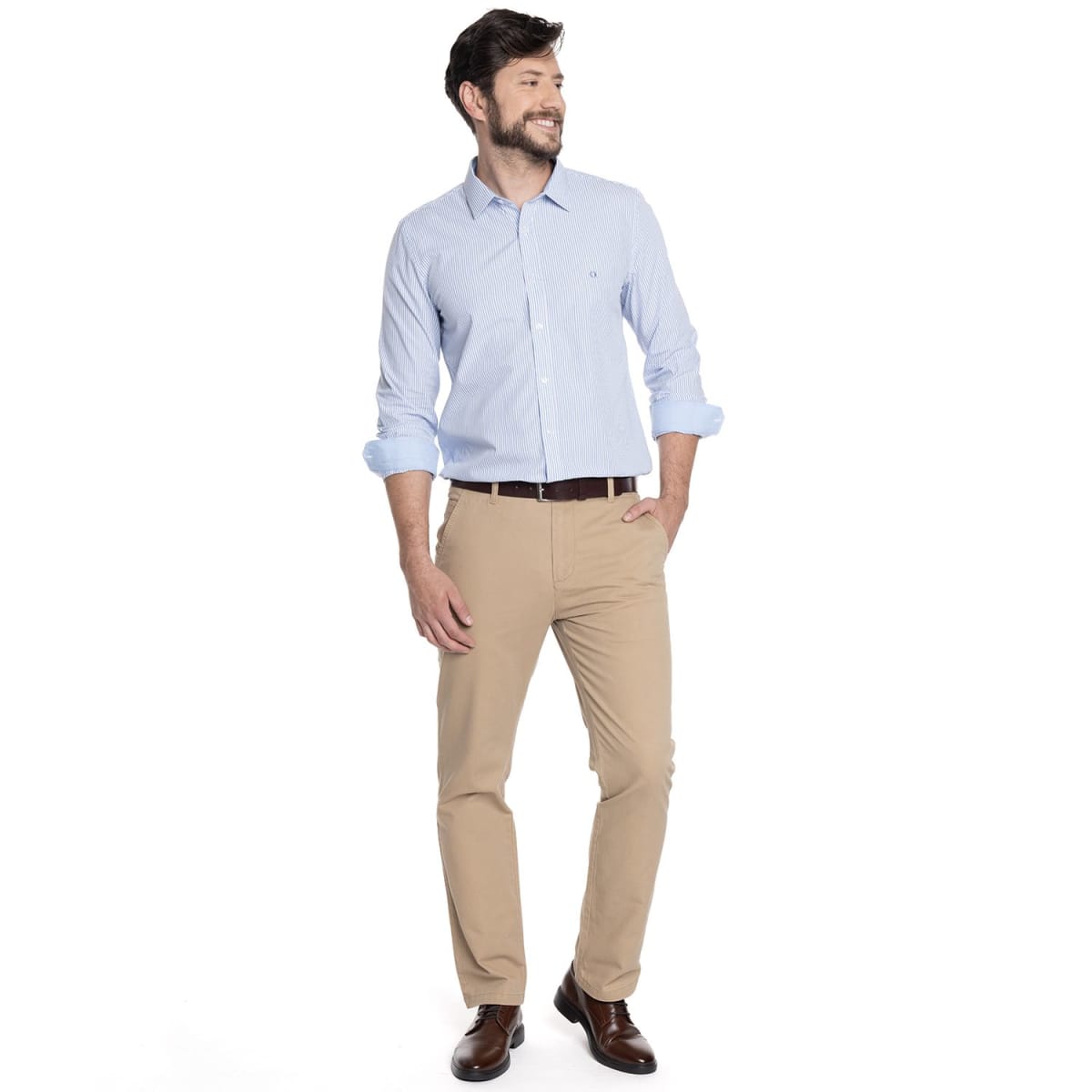 CAMISA LISTADA PARA HOMBRE CELESTE V6052N5704