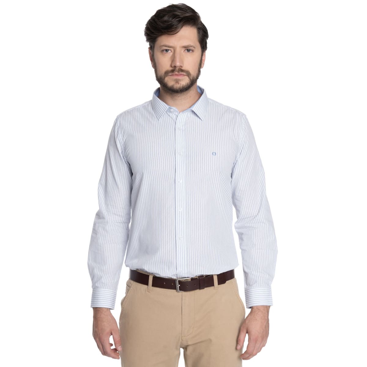 CAMISA LISTADA PARA HOMBRE CELESTE CLARO V6052N5711