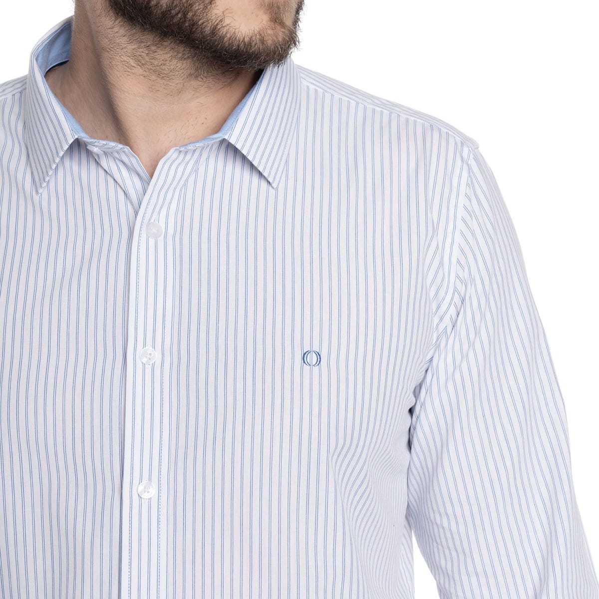 CAMISA LISTADA PARA HOMBRE CELESTE CLARO V6052N5713