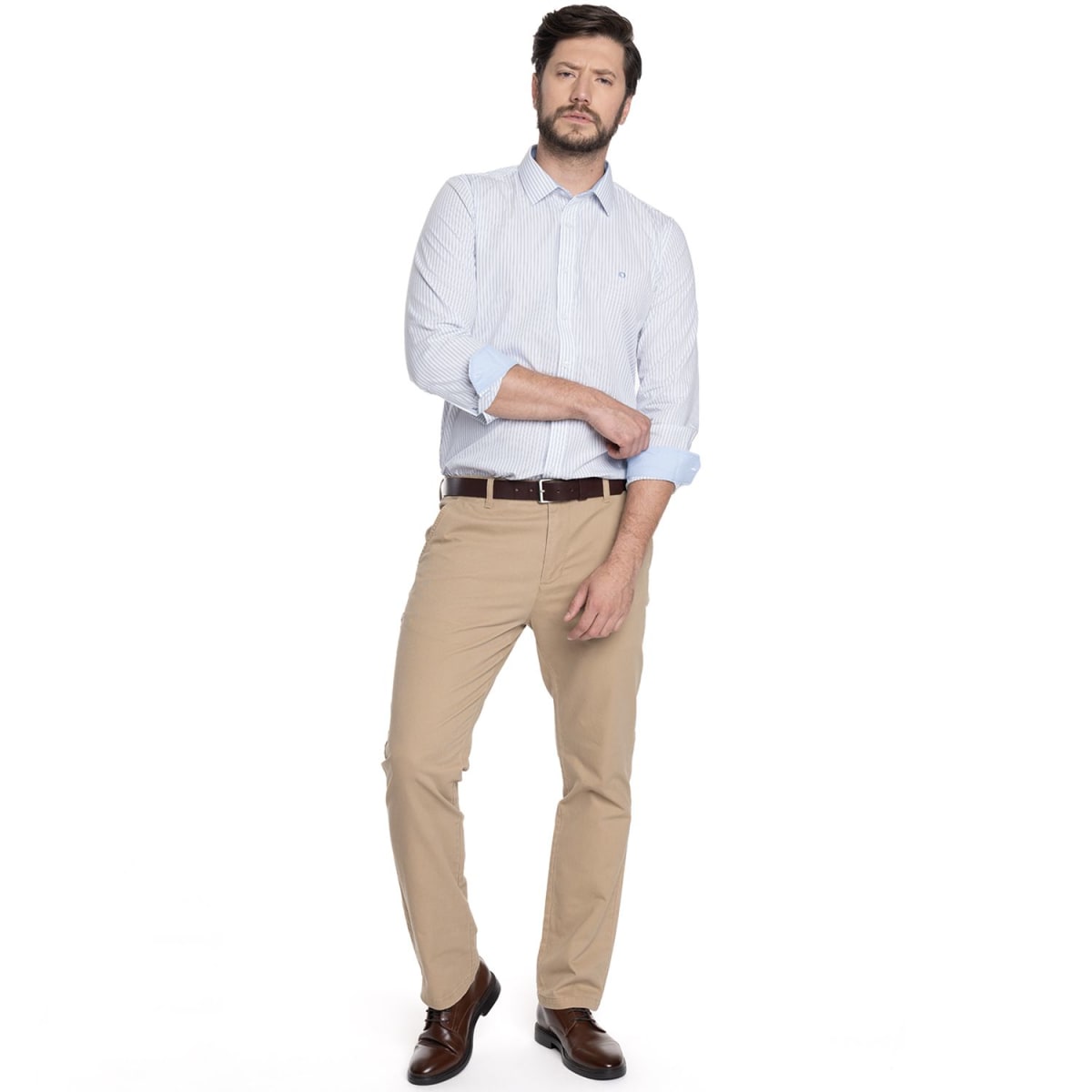 CAMISA LISTADA PARA HOMBRE CELESTE CLARO V6052N5714
