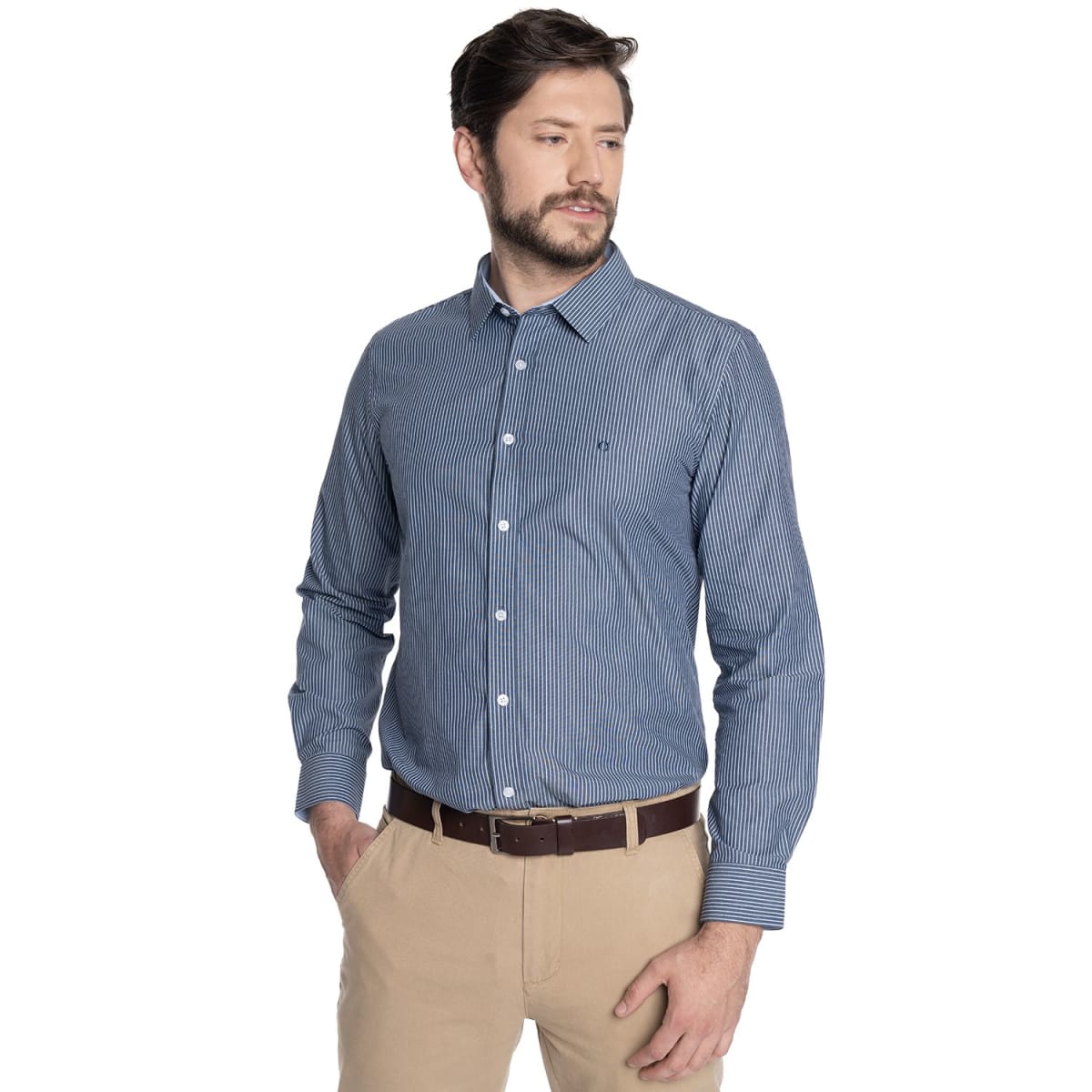 CAMISA LISTADA PARA HOMBRE AZUL V6052N5771