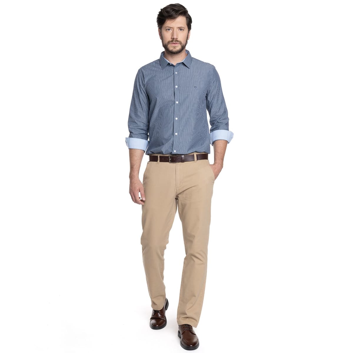 CAMISA LISTADA PARA HOMBRE AZUL V6052N5774