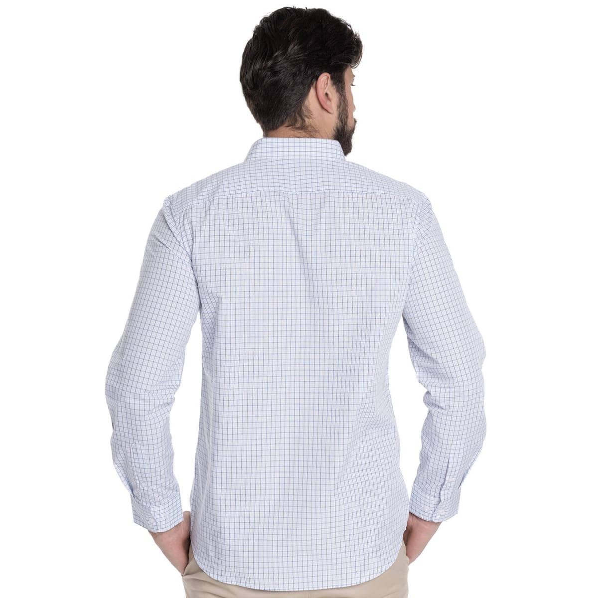 CAMISA TREVIRA A CUADROS PARA HOMBRE BLANCO V6053N5012