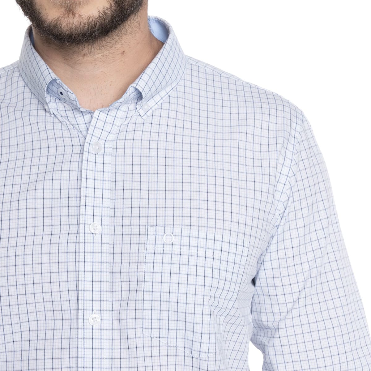 CAMISA TREVIRA A CUADROS PARA HOMBRE BLANCO V6053N5013