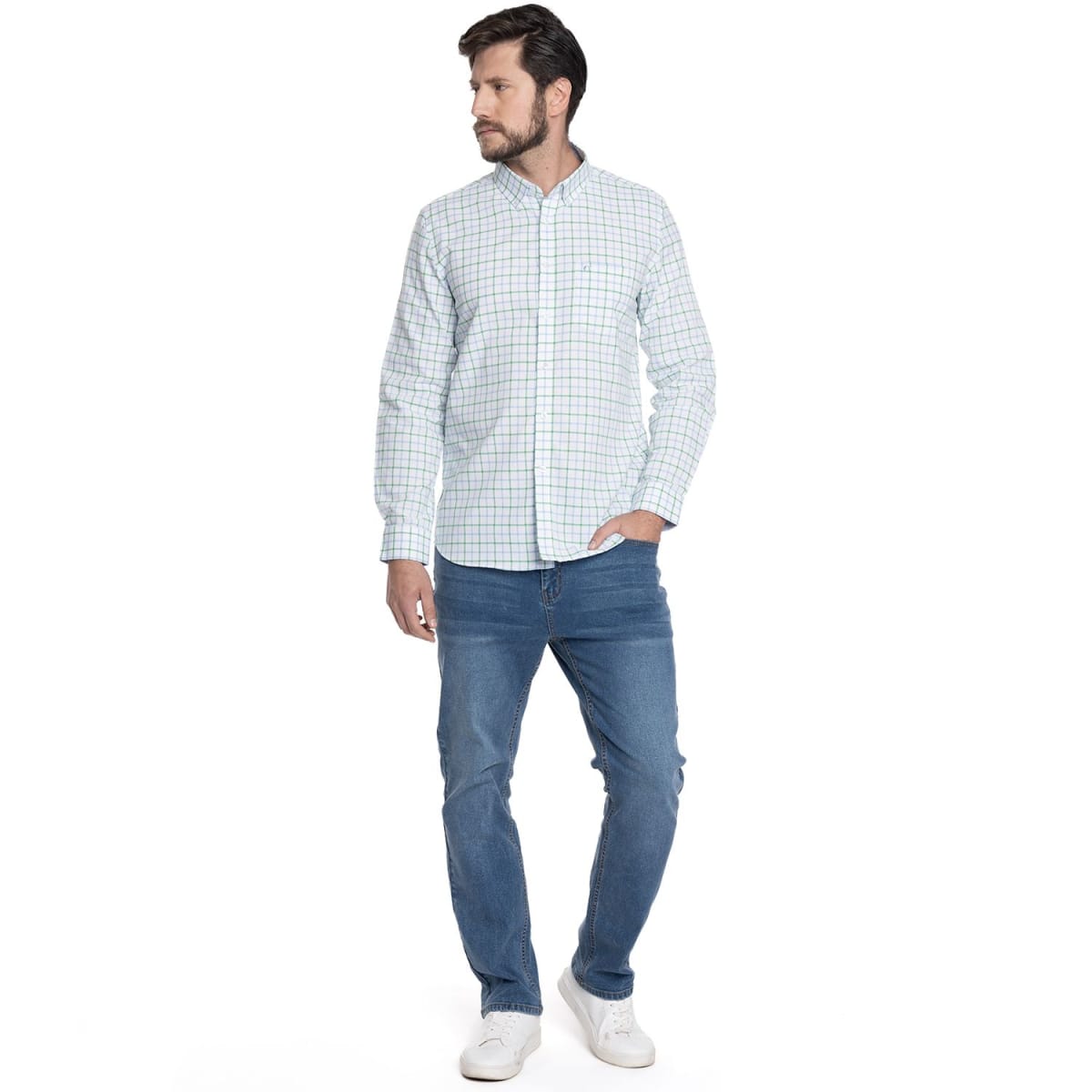 CAMISA OXFORD FANTASÍA PARA HOMBRE VERDE V6054N5124