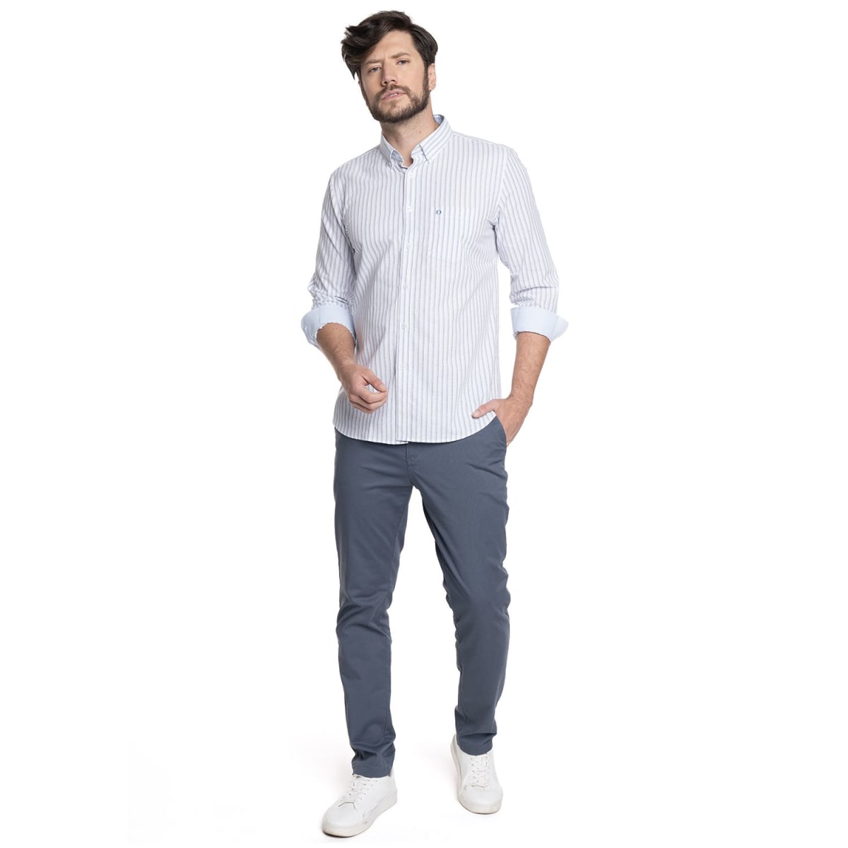 CAMISA OXFORD FANTASÍA PARA HOMBRE ROSADO OSCURO V6054N5524