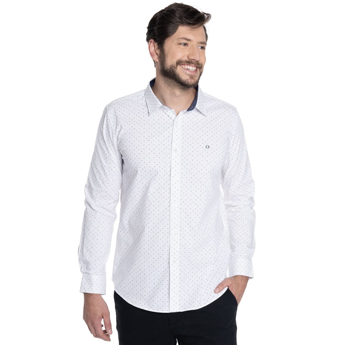 CAMISA ESTAMPADA PARA HOMBRE BLANCO V6062N5011