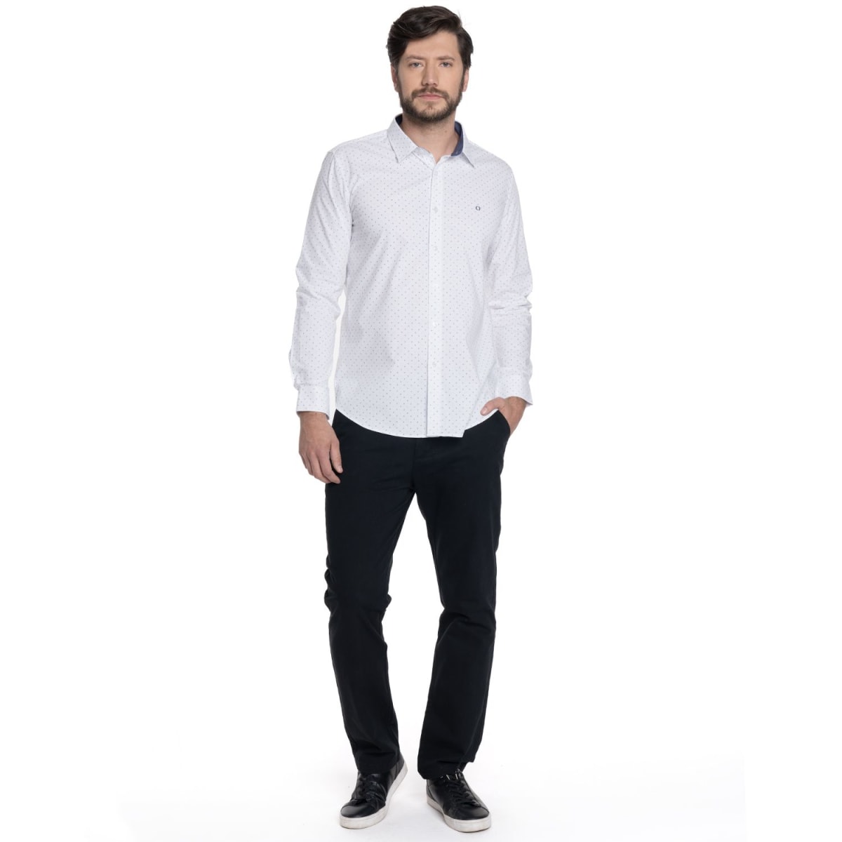 CAMISA ESTAMPADA PARA HOMBRE BLANCO V6062N5014