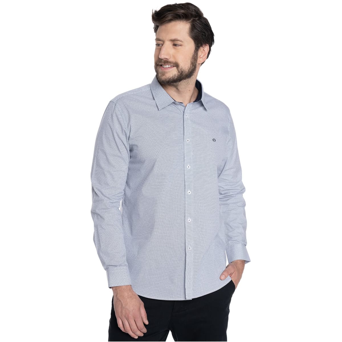 CAMISA ESTAMPADA PARA HOMBRE GRIS CLARO V6062N5031