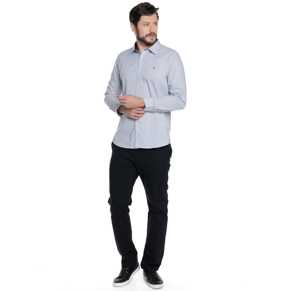 CAMISA ESTAMPADA PARA HOMBRE GRIS CLARO V6062N5034