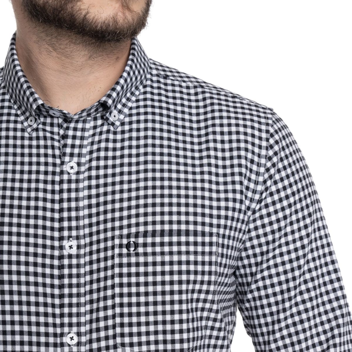 CAMISA A CUADROS PARA HOMBRE NEGRO V6070N5093