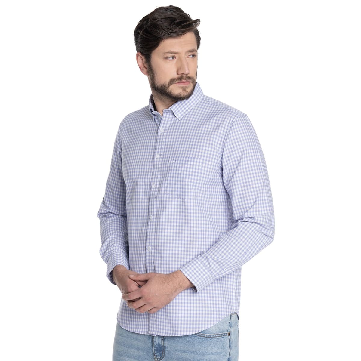 CAMISA A CUADROS PARA HOMBRE LILA V6070N5601