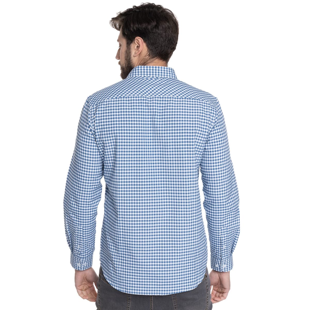 CAMISA A CUADROS PARA HOMBRE AZUL V6070N5772