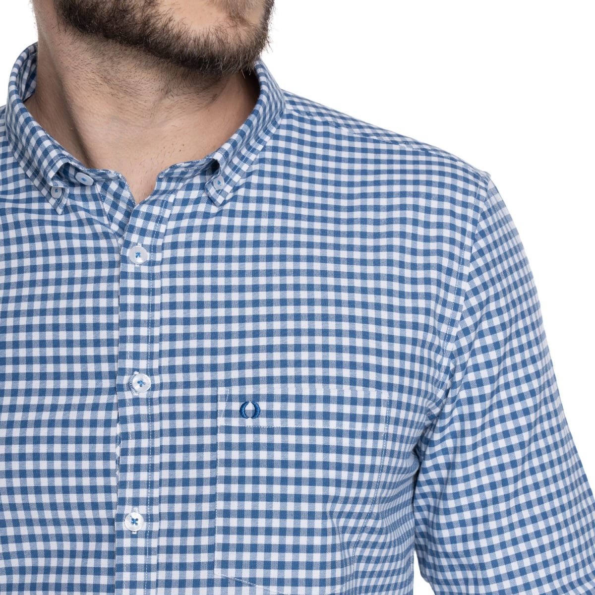 CAMISA A CUADROS PARA HOMBRE AZUL V6070N5773
