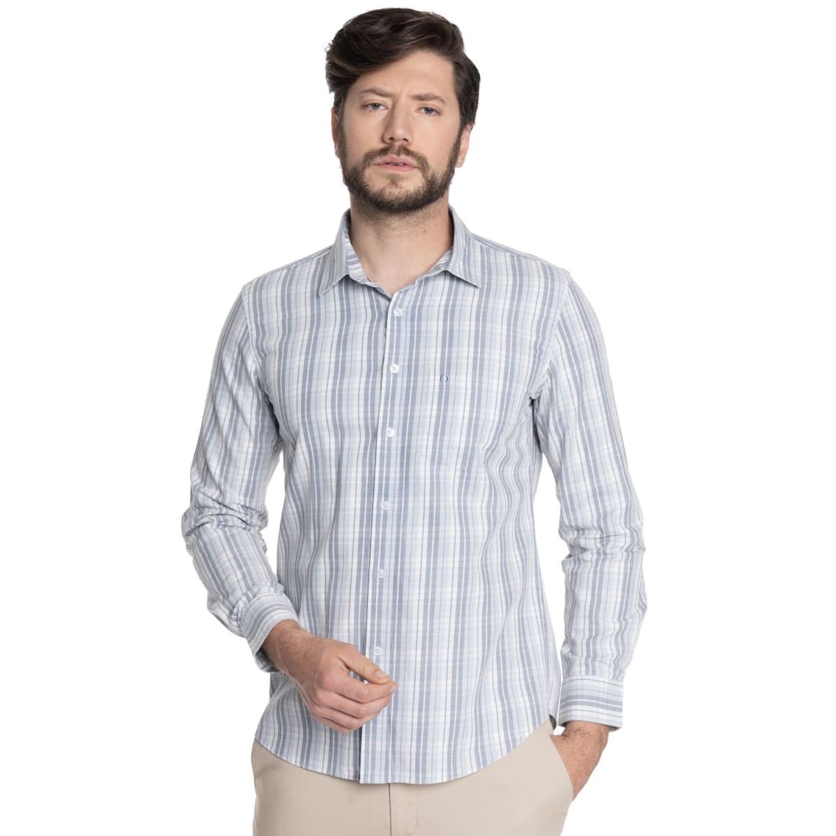 CAMISA ESCOCESA PARA HOMBRE CELESTE V6081N5701