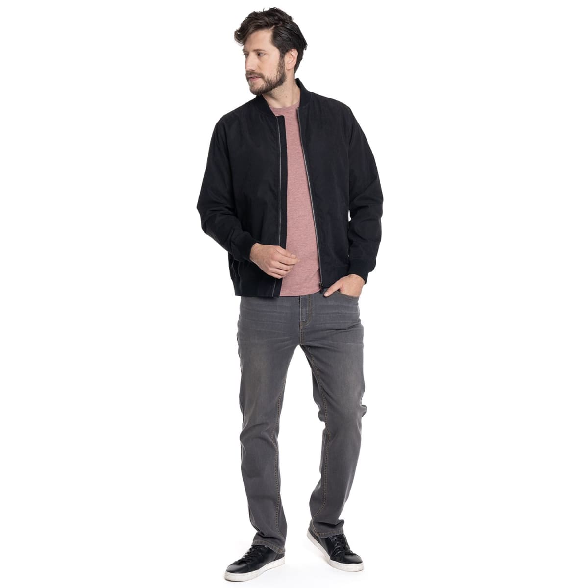 CHAQUETA BOMBER PARA HOMBRE NEGRO V6020N0094