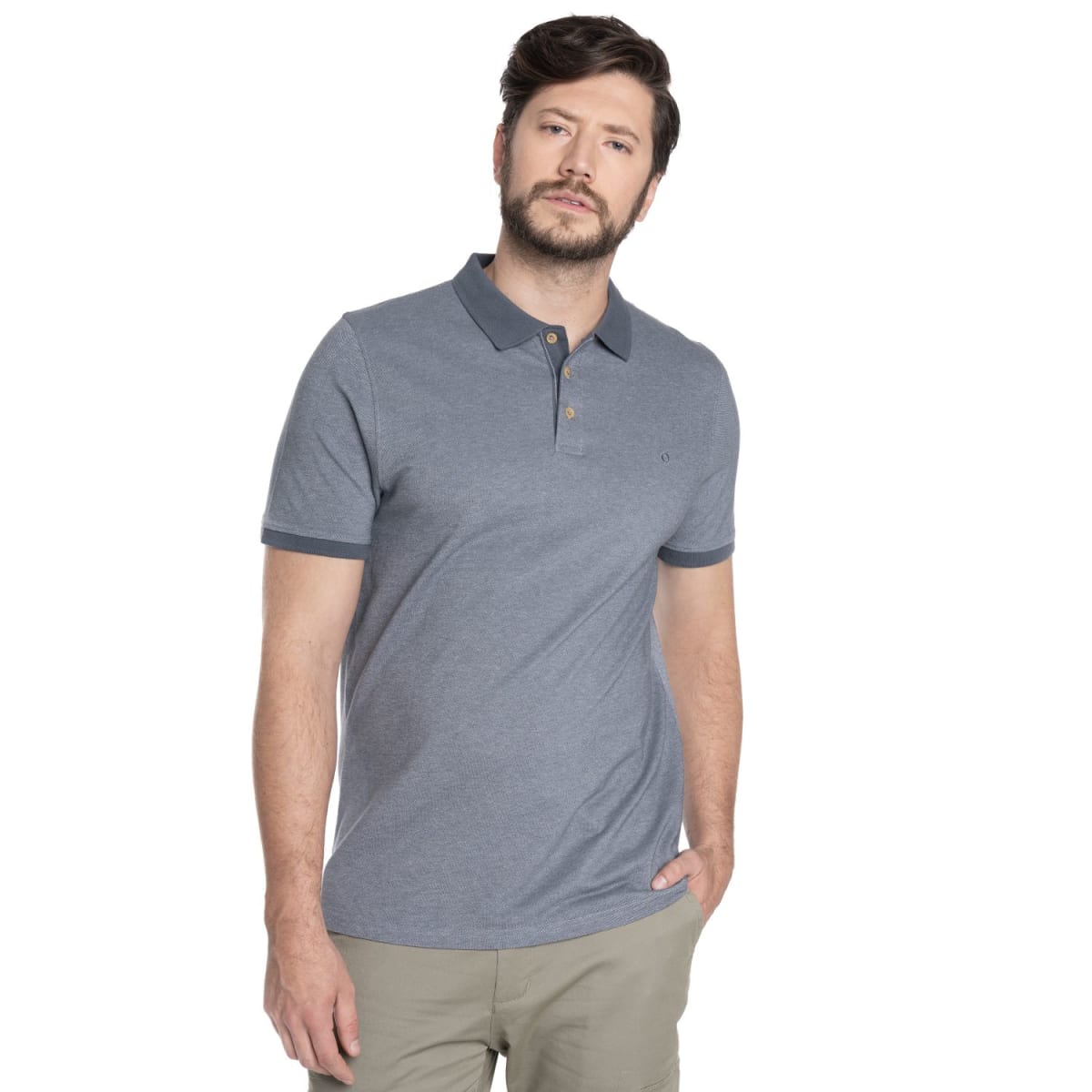 POLERAS MANGA CORTA HOMBRE PIQUE GRIS V6100N5031