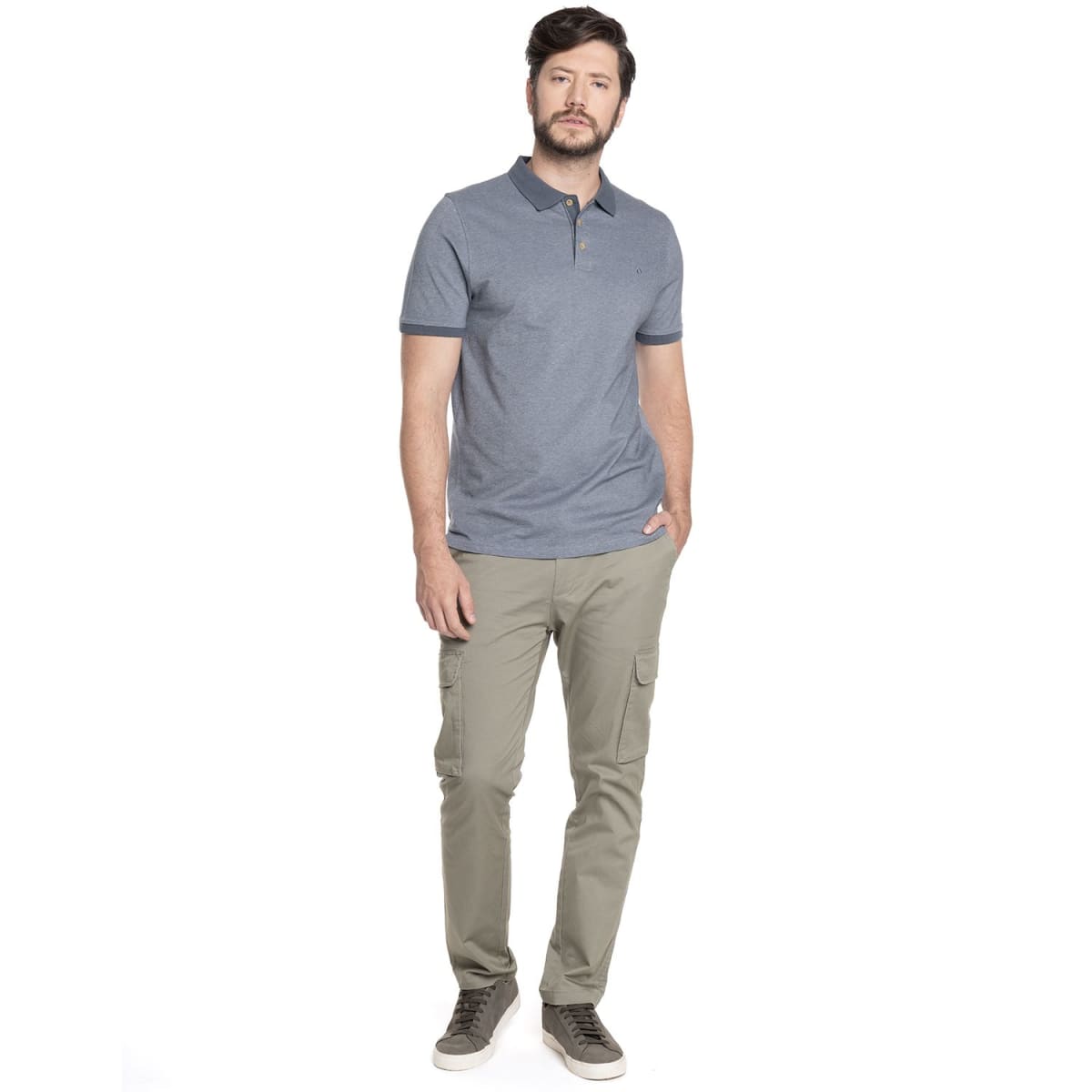 POLERAS MANGA CORTA HOMBRE PIQUE GRIS V6100N5034