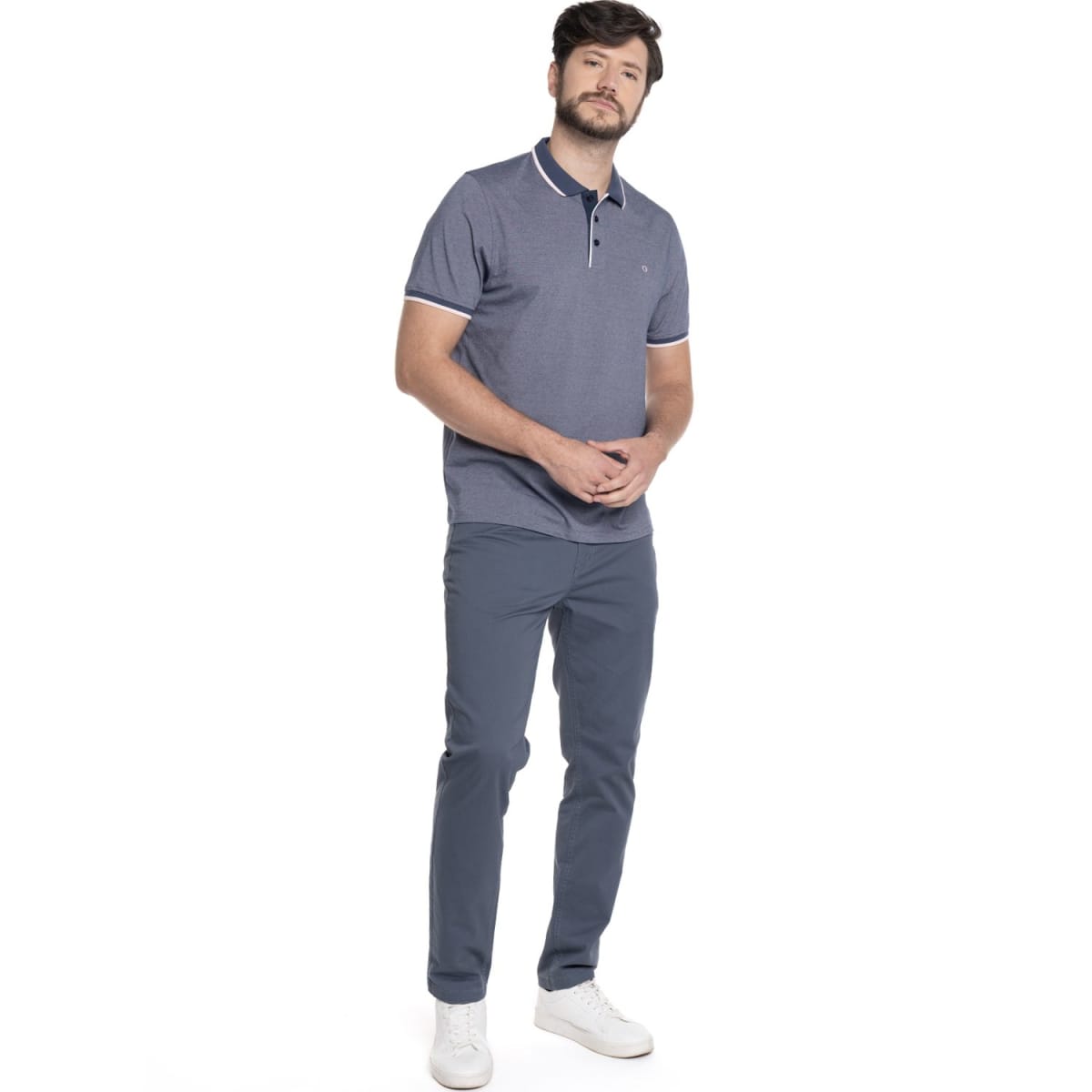 POLERAS MANGA CORTA HOMBRE AZUL PIEDRA V6110N0694