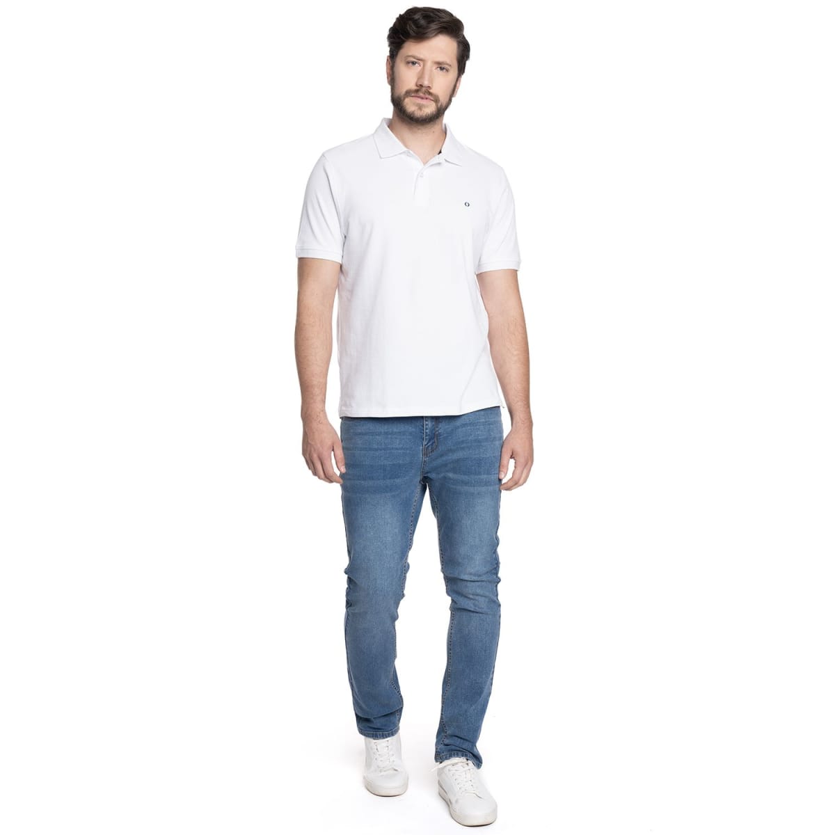 POLERAS POLO MANGA CORTA PIQUE HOMBRE BLANCA V6161N0014