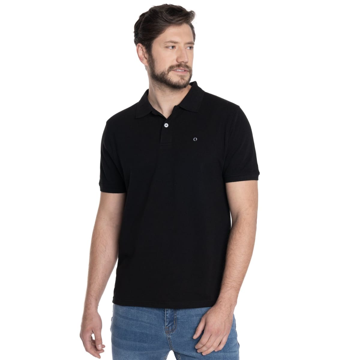 POLERAS POLO MANGA CORTA PIQUE HOMBRE NEGRA V6161N0091