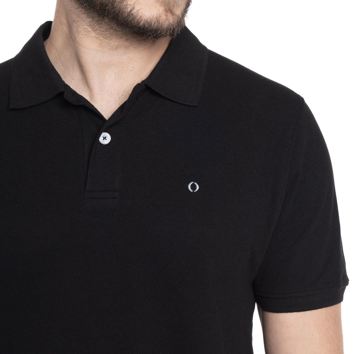 POLERAS POLO MANGA CORTA PIQUE HOMBRE NEGRA V6161N0093