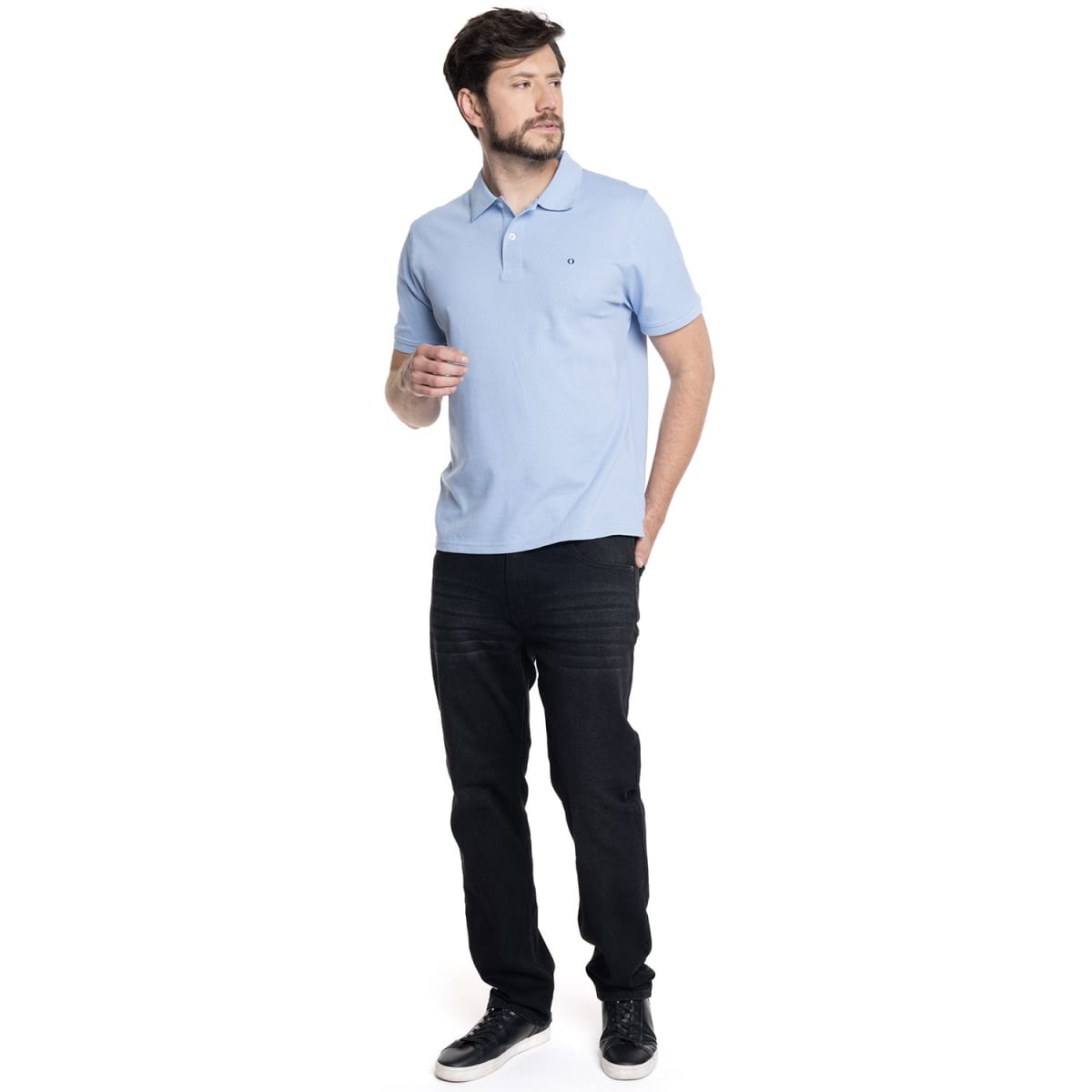 POLERAS POLO MANGA CORTA PIQUE HOMBRE CELESTE V6161N0704