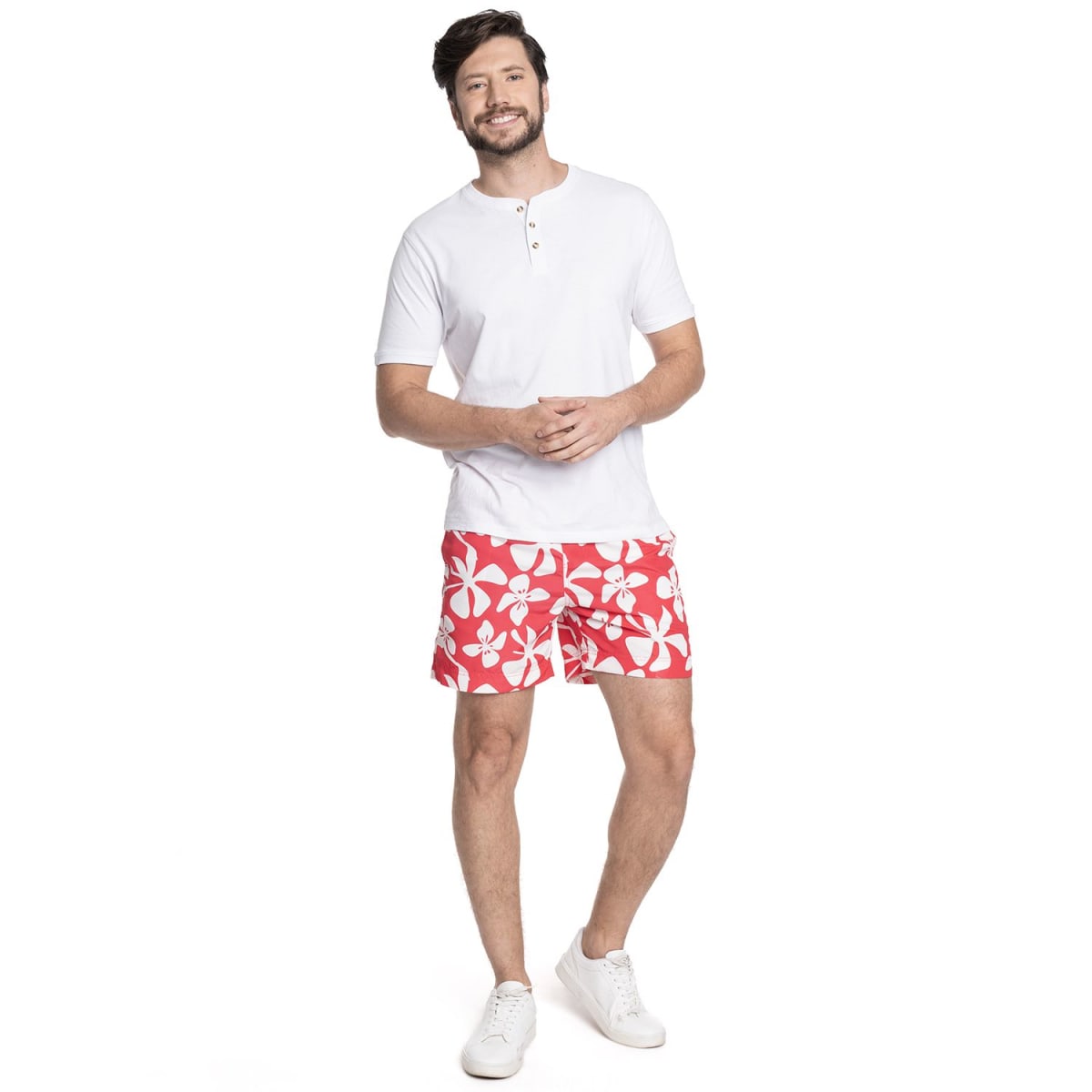 TRAJE DE BAÑO ESTAMPADA HOMBRE FUCSIA V6011N5534