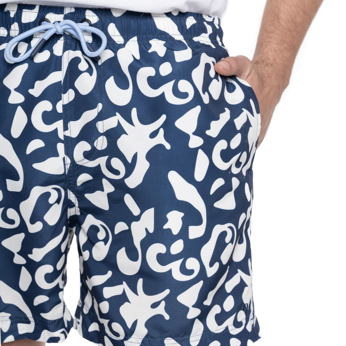 TRAJE DE BAÑO ESTAMPADA HOMBRE AZUL V6011N5773