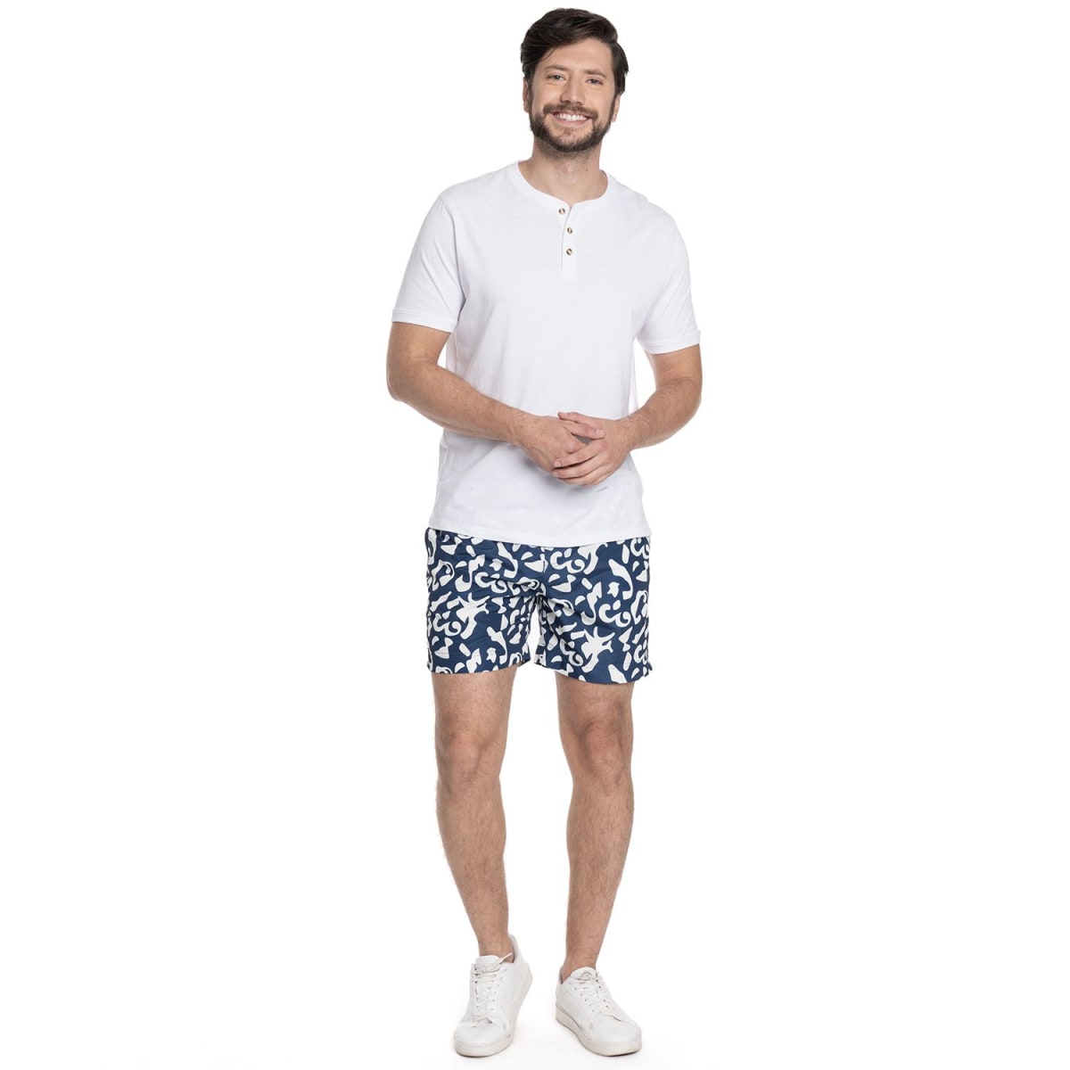 TRAJE DE BAÑO ESTAMPADA HOMBRE AZUL V6011N5774