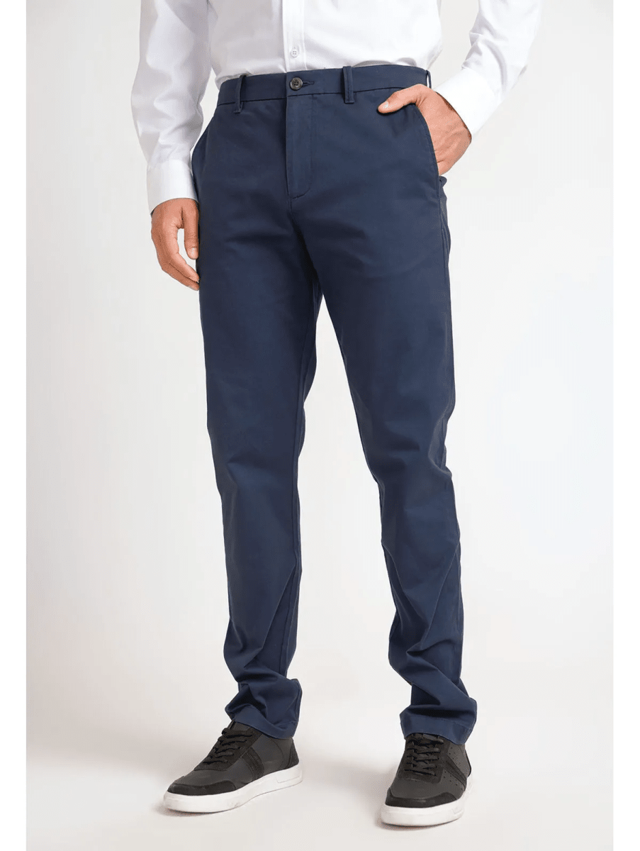 PANTALON HOMBRE ALGODON RECICLADO CHINO ELASTICADO AZUL MARINO V6001N0791