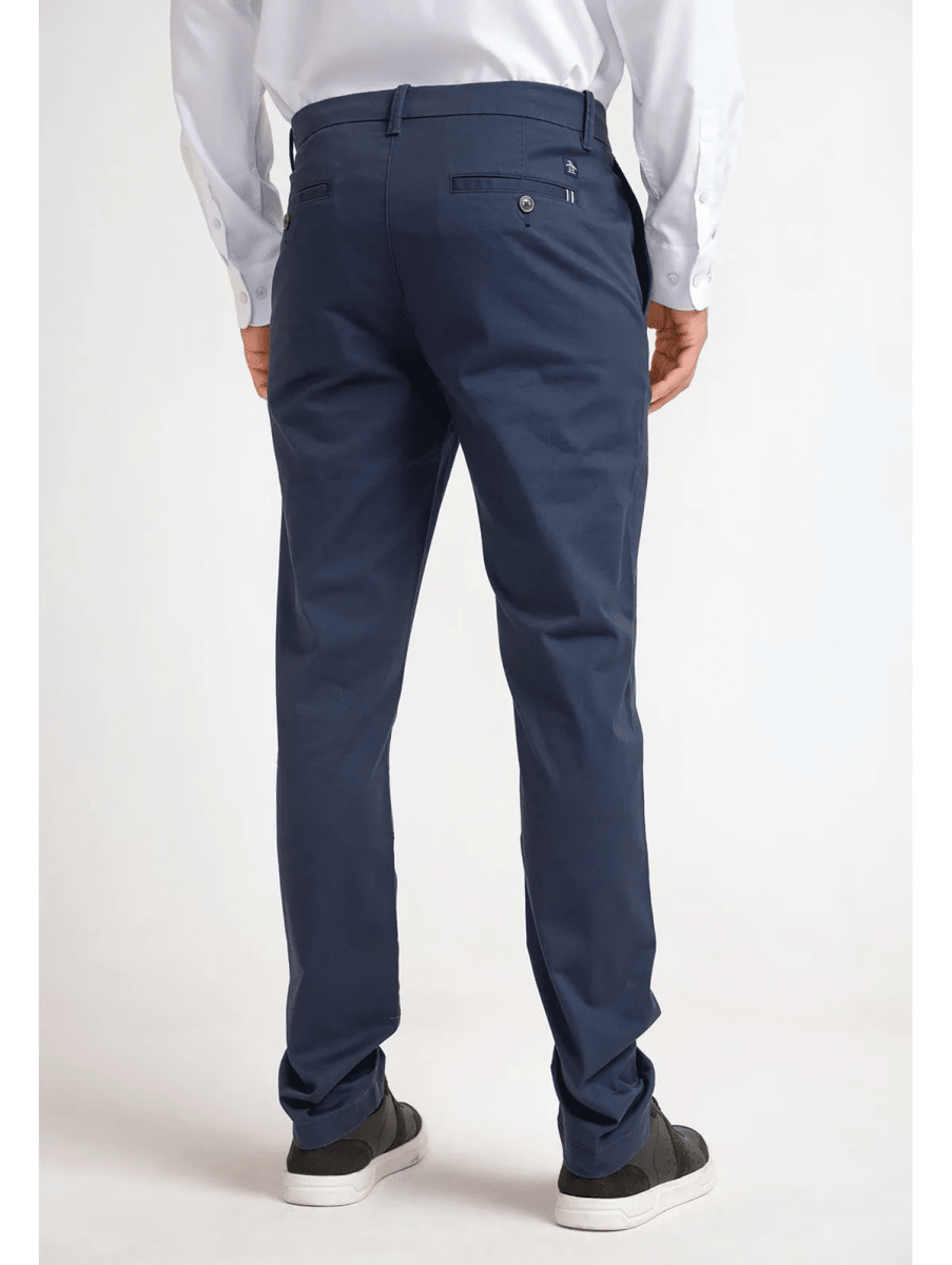 PANTALON HOMBRE ALGODON RECICLADO CHINO ELASTICADO AZUL MARINO V6001N0792