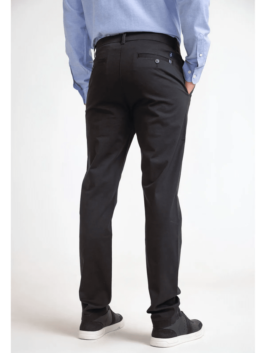 PANTALON HOMBRE ALGODON RECICLADO CHINO ELASTICADO NEGRO V6001N0092