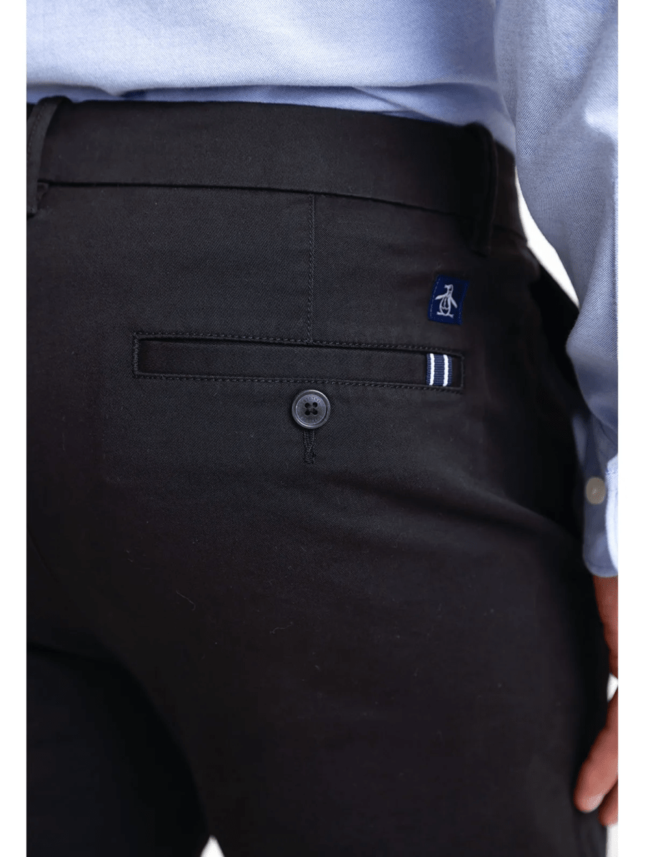 PANTALON HOMBRE ALGODON RECICLADO CHINO ELASTICADO NEGRO V6001N0093