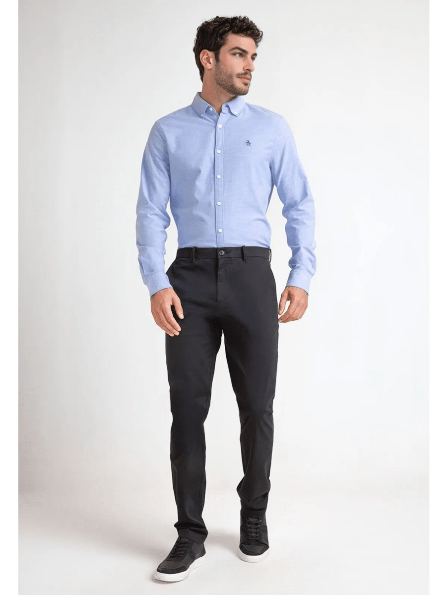 PANTALON HOMBRE ALGODON RECICLADO CHINO ELASTICADO NEGRO V6001N0094