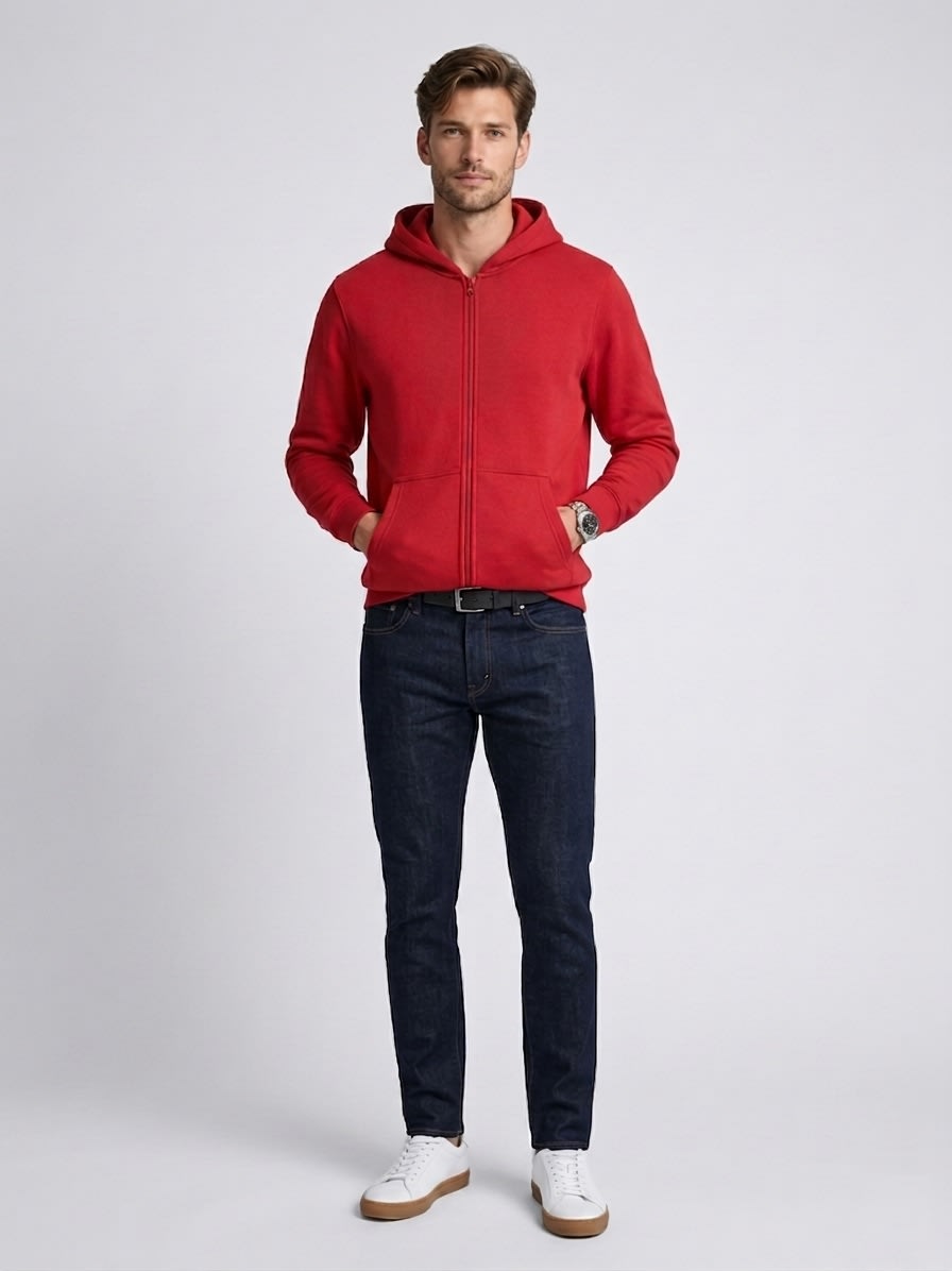 POLERON FULL ZIP TERMICO ROJO LI004N0553